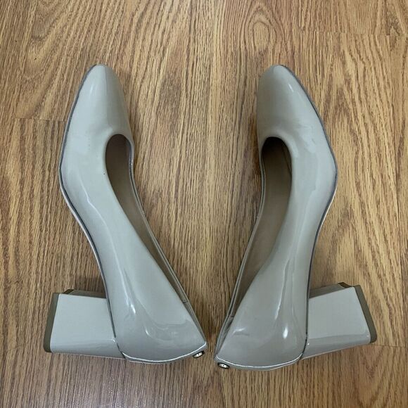 Donald J. Pliner Nude patent leather square toe pump heels size 9 - Picture 8 of 11